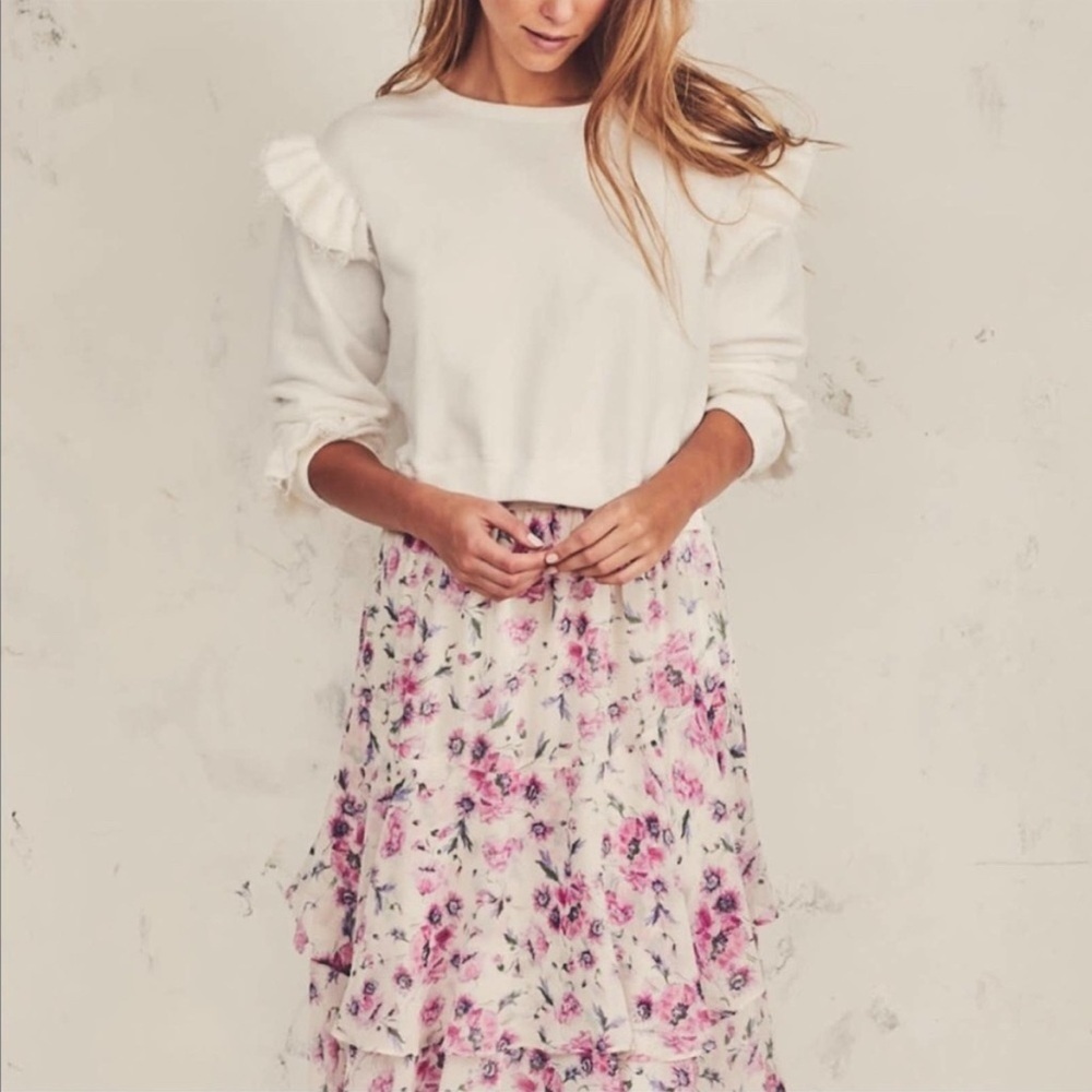 Loveshackfancy | Corrine White Ruffle Sweatshirt,… - image 2